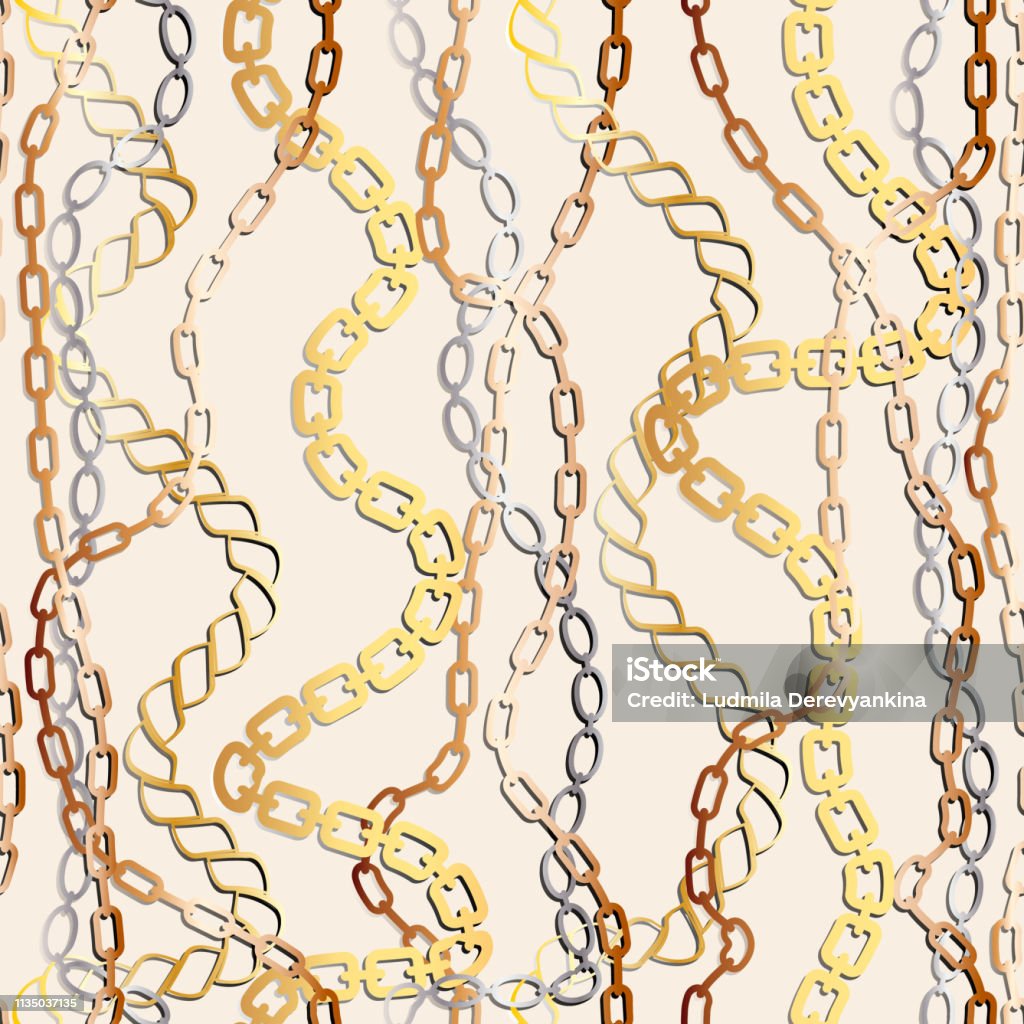 Thời Trang Seamless Pattern Với Dây Chuyền Vàng Nền Thiết Kế Vải ...