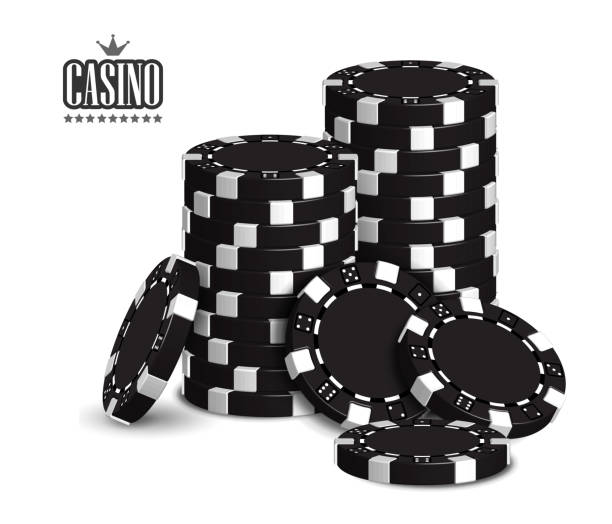 istock Casino advertising with a set of playing chips on a white background.  3D vector. High detailed realistic illustration. 1135038824