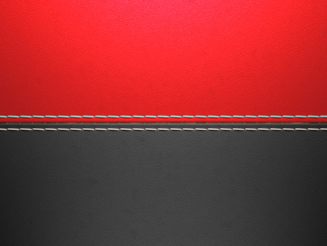Red & black horizontal stitched leather