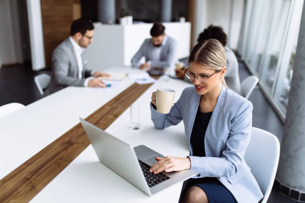 istock Businesswoman working on laptop in office 1135040470