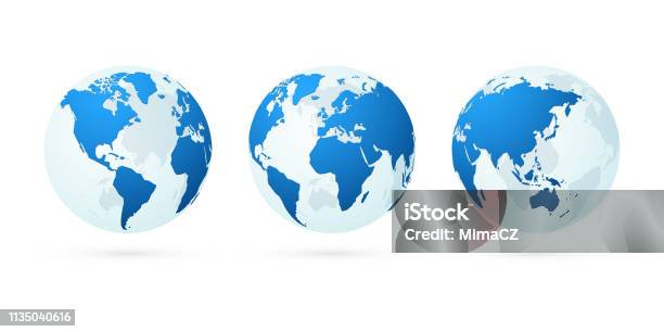 Trasparente Mondo Mappe Globo Pianeta Terra Set Verde - Immagini vettoriali stock e altre immagini di Globo terrestre