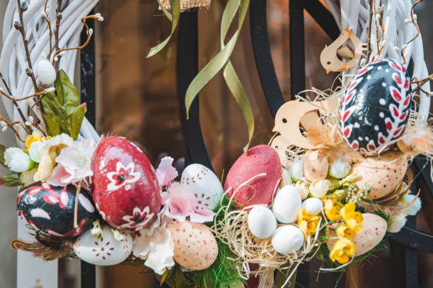 istock ester decorations close up branch of willow with bunnies 1135045295