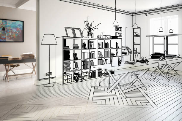 istock Redesign of an office (preview) - 3d illustration 1135046966