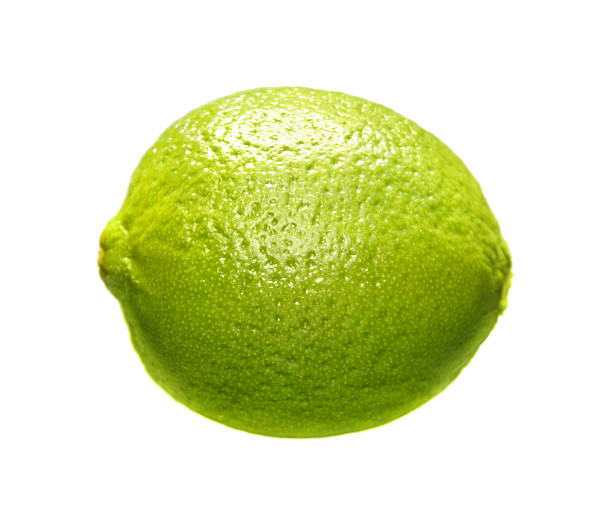 istock Image of green lime isolated over white background 113505089
