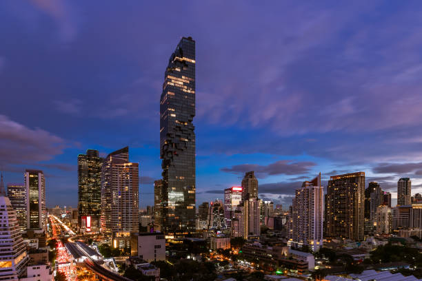 istock Bangkok business district cityscape with skyscraper at twilight, Thailand 1135051201