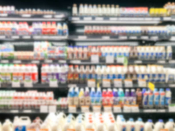 istock Abstract blurred modern retail supermarket aisle shelves chilled zone 1135051295