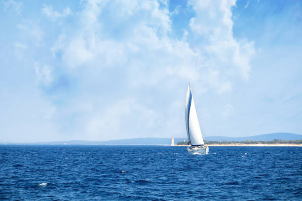 istock luxury  big white sailing yachts at the sea 1135055812
