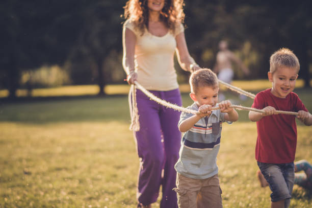 istock Children games with a rope 1135056822