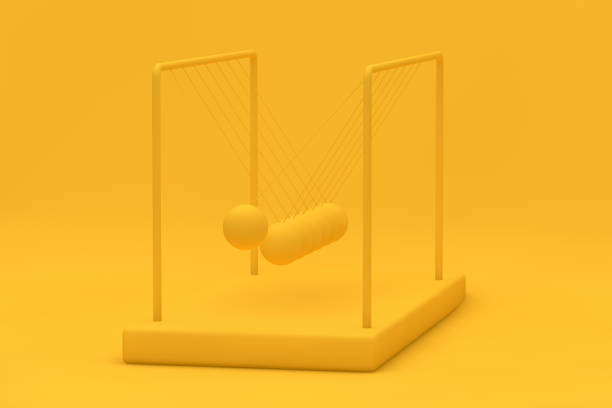 3D Newton's Cradle, Minimal Design, Leadership, Teamwork concept