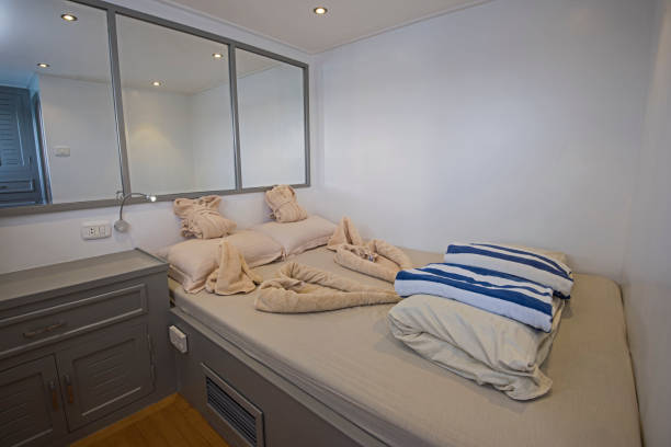 istock Cabin in a luxury private motor yacht 1135059114