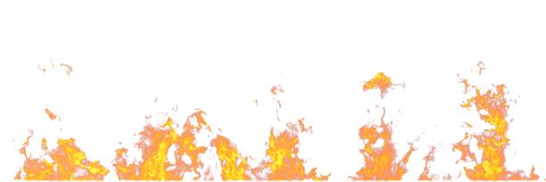 istock Real fire flames isolated on white background. Mockup on white of 5 flames. 1135060128