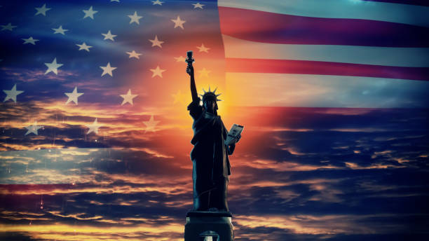 istock Independence Day statue of liberty Background 1135060405