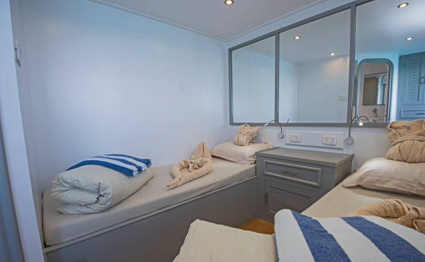 istock Cabin in a luxury private motor yacht 1135060635