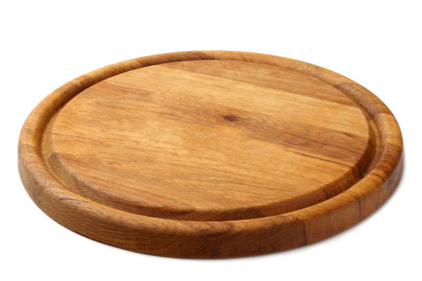 istock round wooden plate isolated on white background 1135060761