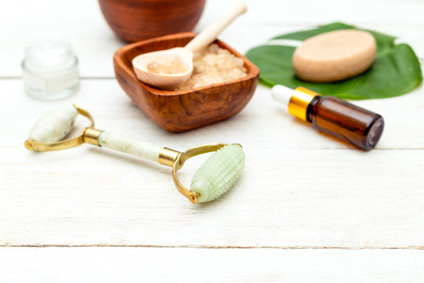 istock organic beauty  and facial roller 1135061486