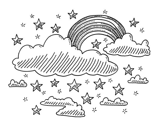 1,367 Black And White Rainbow Illustrations & Clip Art - iStock | Black and  white waves