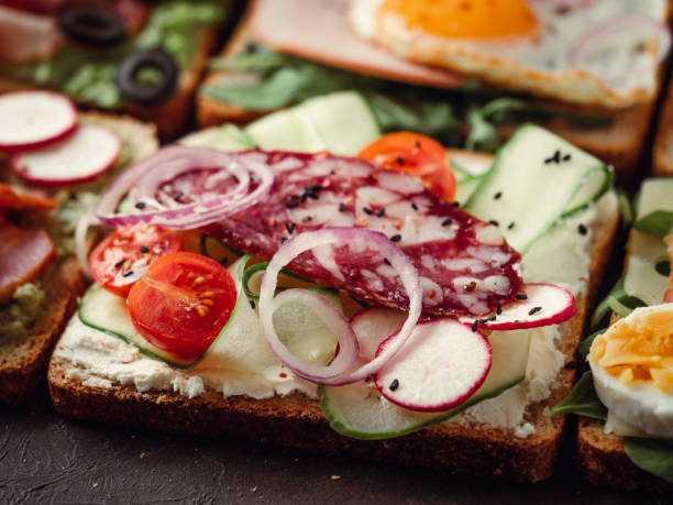 istock sandwiches with salami, vegetables and black sesame 1135069461