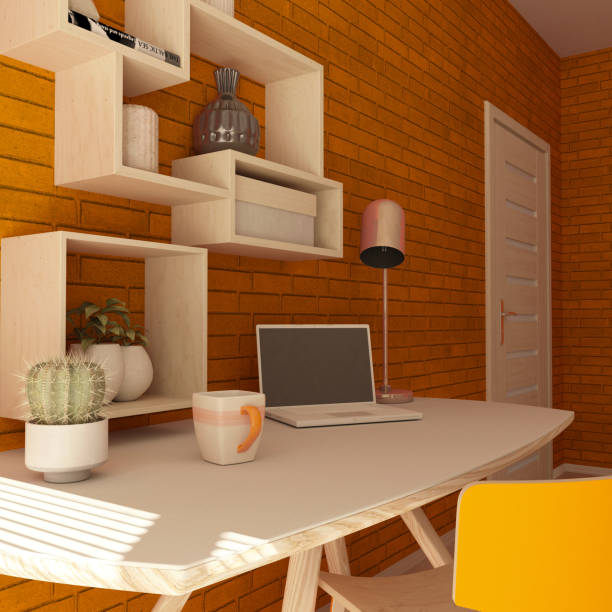 istock 3D Render of a modern home office 1135072931