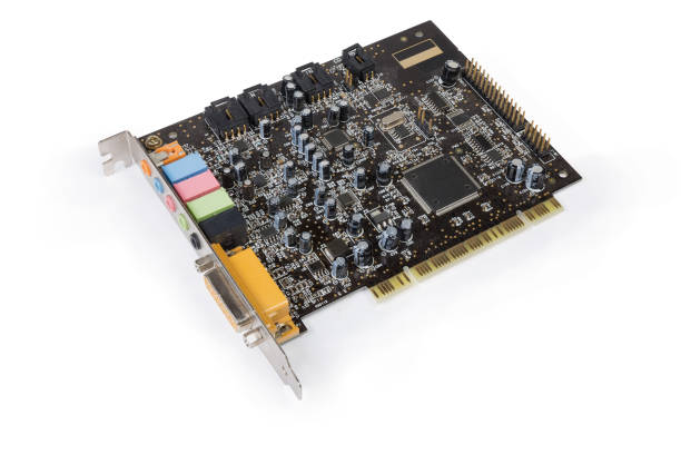 istock Old internal sound card on a white background 1135073412