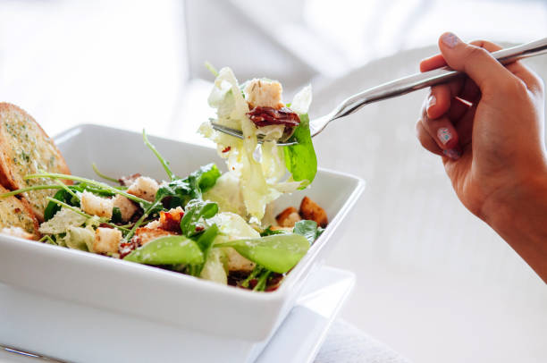 istock Fresh green spinach salad with crispy bacon, crouton and cheese 1135075332