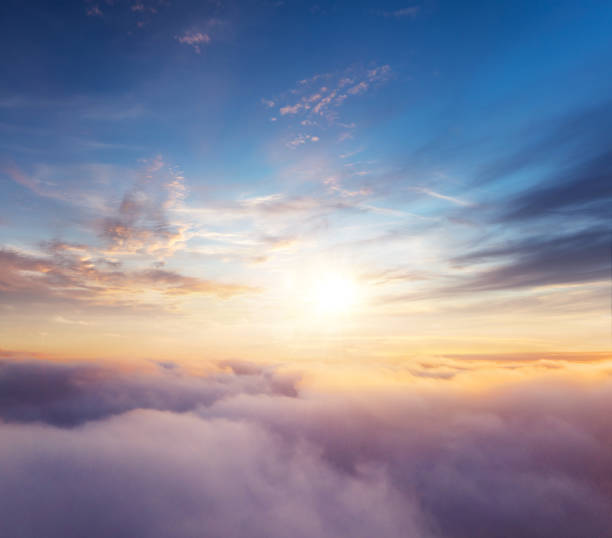 istock Beautiful sunrise cloudy sky from aerial view 1135078440