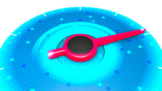 Car speedometer pointing over 300 km/h high speed. 3D illustration.