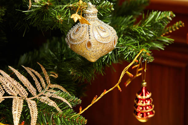 istock Christmas tree decorated with toys. 1135079345