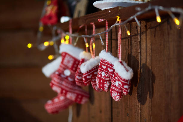 istock Christmas socks and winter knitted mittens 1135079416