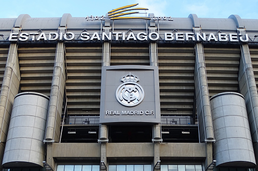 Madrid, Spain - December 18, 2016:  Santiago Bernabeu Stadium, the home stadium of Real Madrid since 1947.