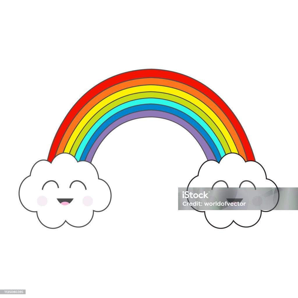 Rainbow And Two Contour Clouds Smiling Face Emotion Cute Cartoon Kawaii Character Lgbt Sign Symbol Flat Design White Background Isolated Stock Illustration - Download Image Now - iStock Rainbow And Two Contour Clouds Smiling Face Emotion Cute Cartoon Kawaii Character Lgbt Sign Symbol Flat Design White Background Isolated Stock Illustration - Download Image Now - iStock
