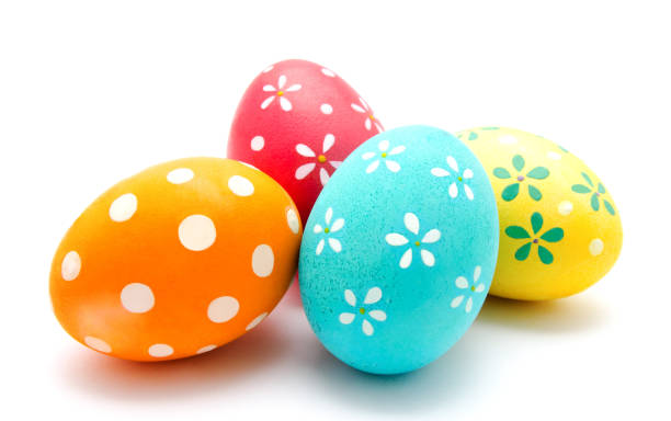 istock Perfect colorful handmade easter eggs isolated 1135080864