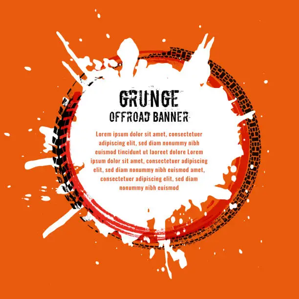 Vector illustration of Grunge Tire Banner