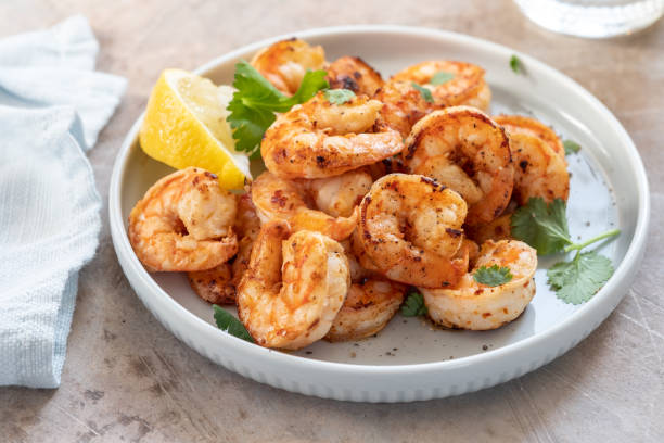istock Spicy garlic chili Prawns Shrimps 1135083498