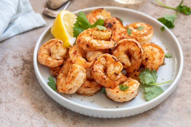 istock Spicy garlic chili Prawns Shrimps 1135083619