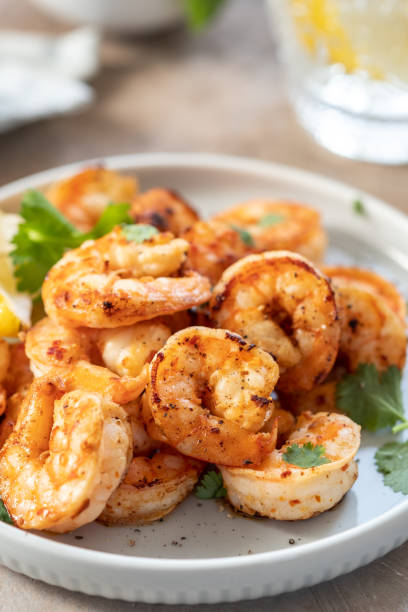 istock Spicy garlic chili Prawns Shrimps 1135083631