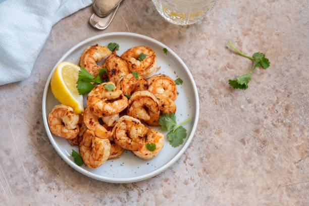 istock Spicy garlic chili Prawns Shrimps 1135084352
