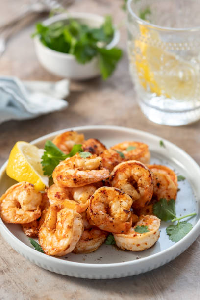 istock Spicy garlic chili Prawns Shrimps 1135084819
