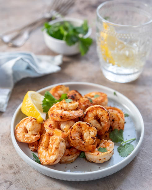 istock Spicy garlic chili Prawns Shrimps 1135084900