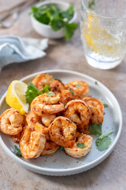 istock Spicy garlic chili Prawns Shrimps 1135084998