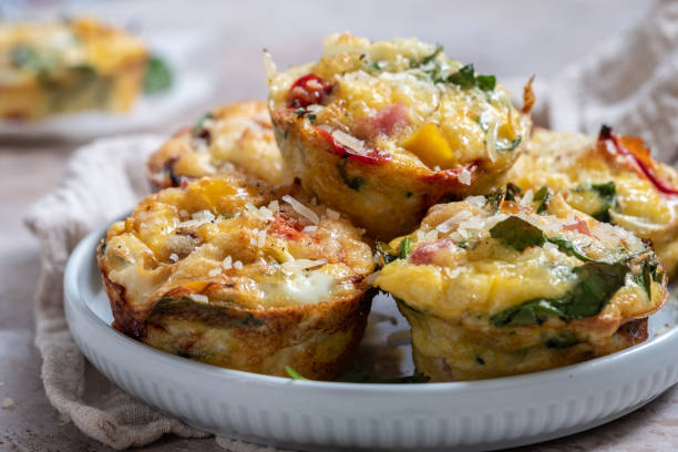 istock Egg muffins with ham, cheese and vegetables 1135085034