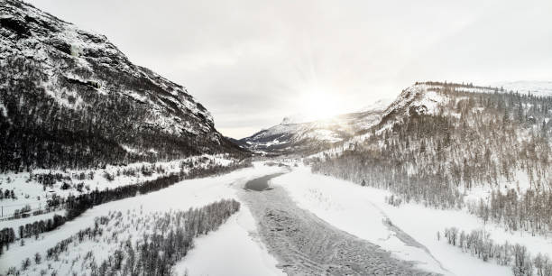 istock Norwegian winter landscape from the air 1135090056
