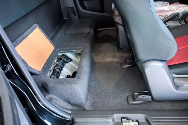 istock Tool box inside the space cab of pickup car 1135091212