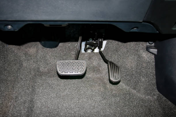 istock Accelerator and brake pedal of automatic gear car 1135091364