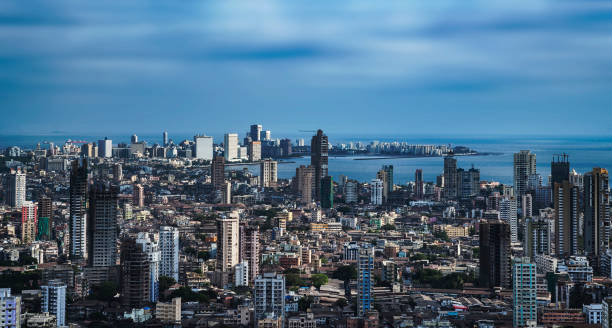 vista aerea di mumbai 01 - mumbai foto e immagini stock