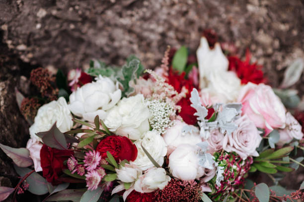 istock Wedding bouquet on stones 1135092466
