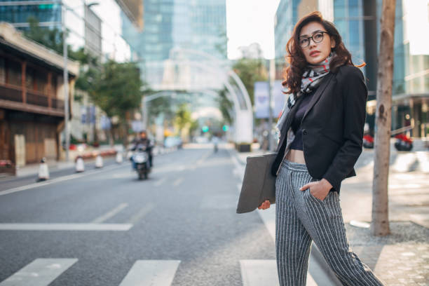 istock Modern young lady downtown on the street 1135095774