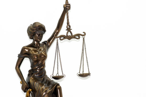 istock Lady Justizia freed on neutral background, freelancer 1135098448