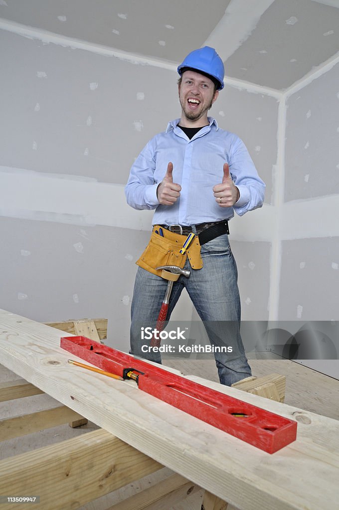 Trabajador feliz - Foto de stock de Placa de yeso libre de derechos