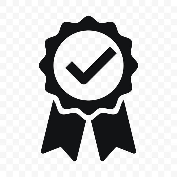 illustrations, cliparts, dessins animés et icônes de icône de qualité, étiquette de ruban de coche certifiée. produit vectoriel premium certifié ou meilleur choix recommandé et timbre de certificat approuvé par la garantie - quality certification