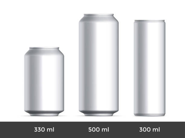 3d może makiety. wektor aluminium piwo lub soda może pusty szablon - szczupły stock illustrations